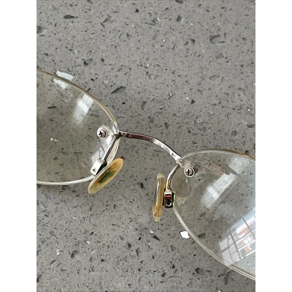 Marchon Eyeglasses Frames ONLY Tres Jolie 42 Shiny Palladium Rimless 50-18-130